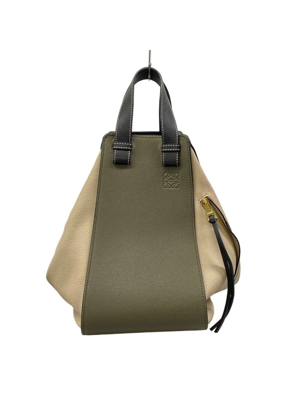 Loewe Handbag Hammock Medium Khaki Ivory Black Tricolor